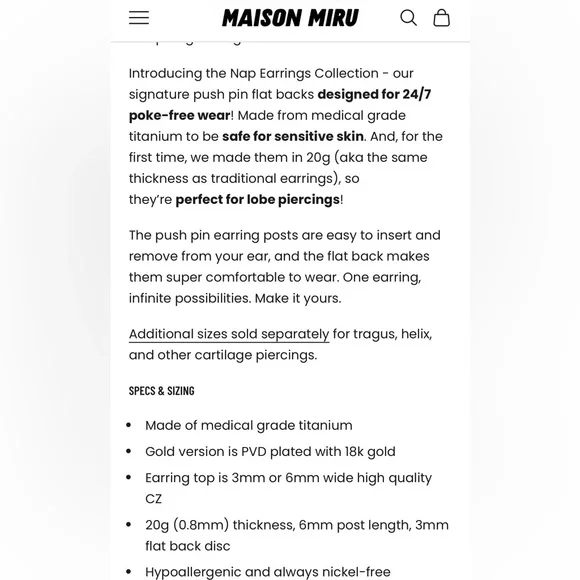 Maison Muri Celestial crystal nap earrings 6mm - Picture 5 of 5